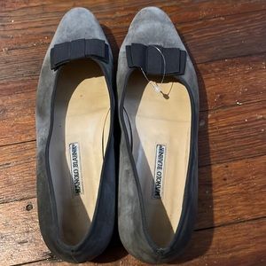 Manolo Blanhnik Suede Flats